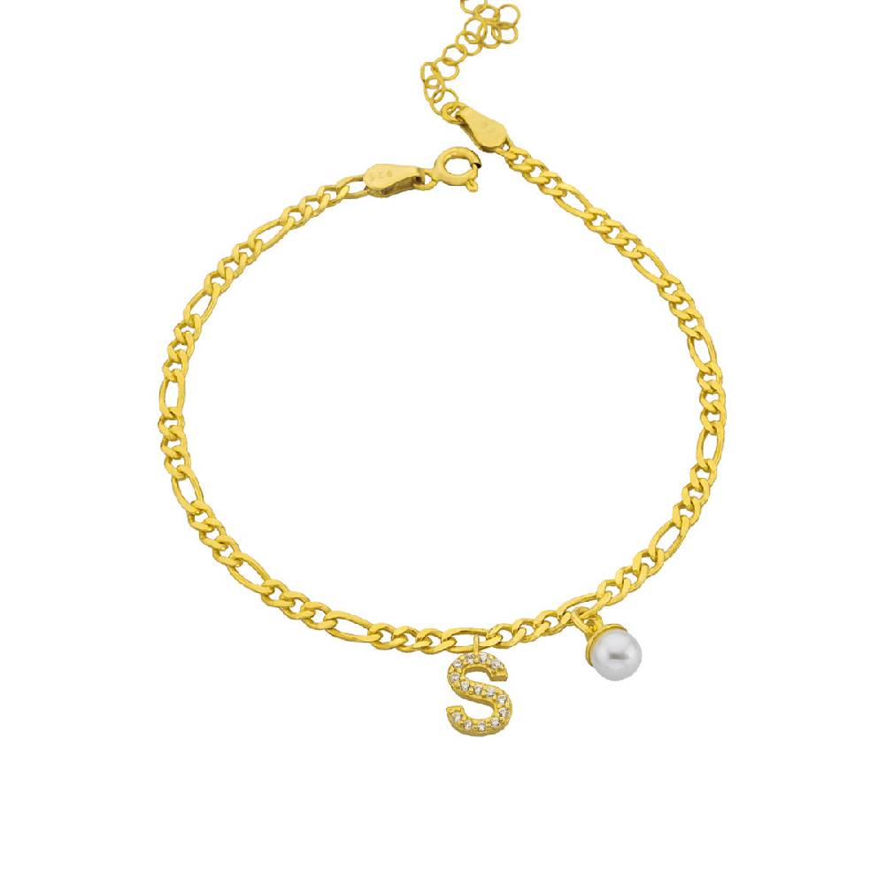 Kardelen Pearl Buchstaben Armkette - 925 SILBER
