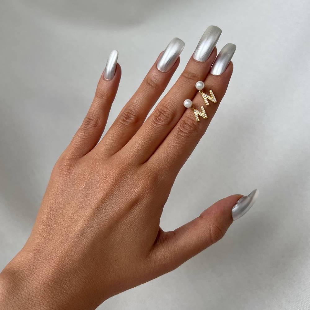 Kardelen PEARL INITIALEN OHRRING - 925 SILBER