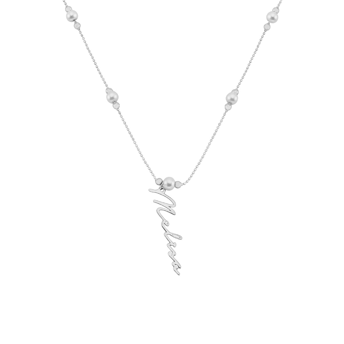 Kardelen Pearl Signatur Namenskette - 925 SILBER