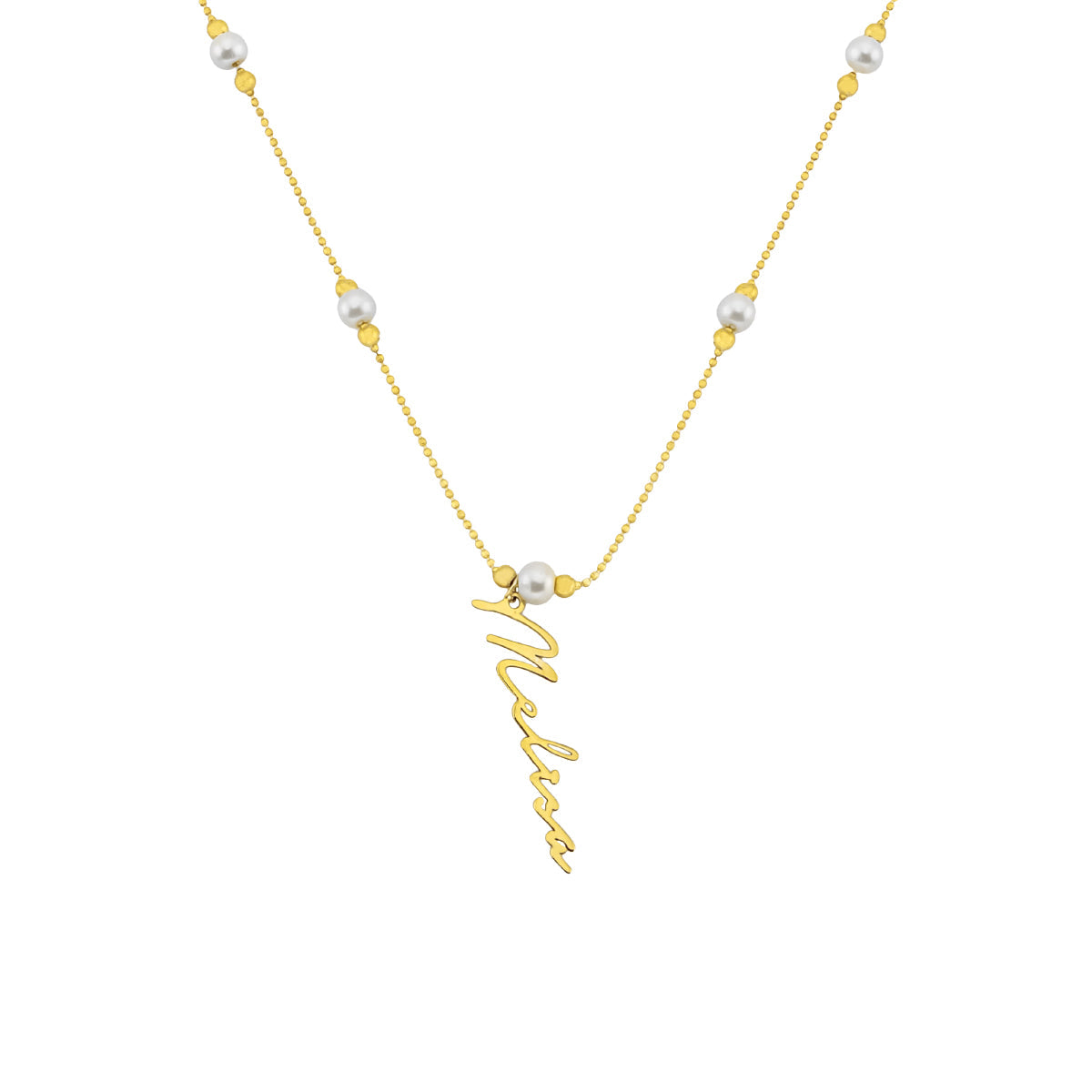 Kardelen Pearl Signatur Namenskette - 925 SILBER