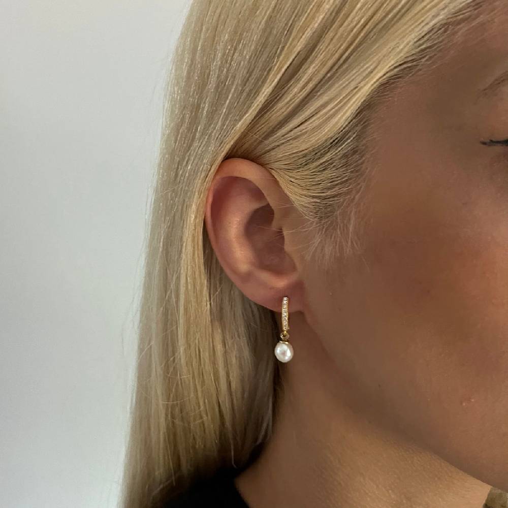 Kardelen Pearl Zirkonia Ohrring - 925 SILBER