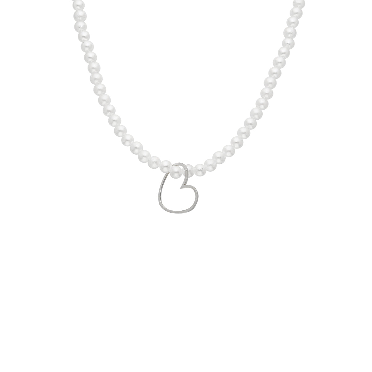 Kardelen PERLEN HALSKETTE MIT HERZ - 925 SILBER