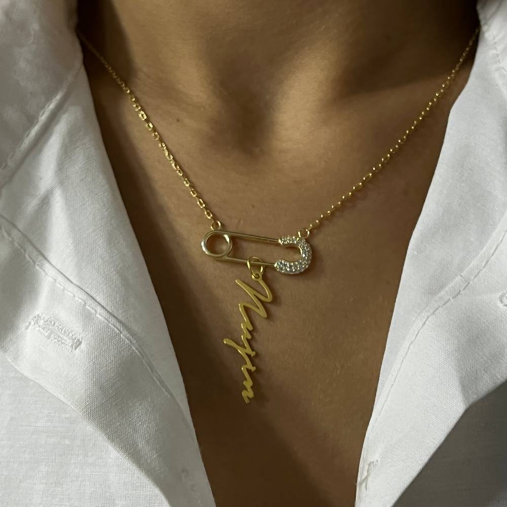 Kardelen Pin Signatur Namenskette - 925 SILBER