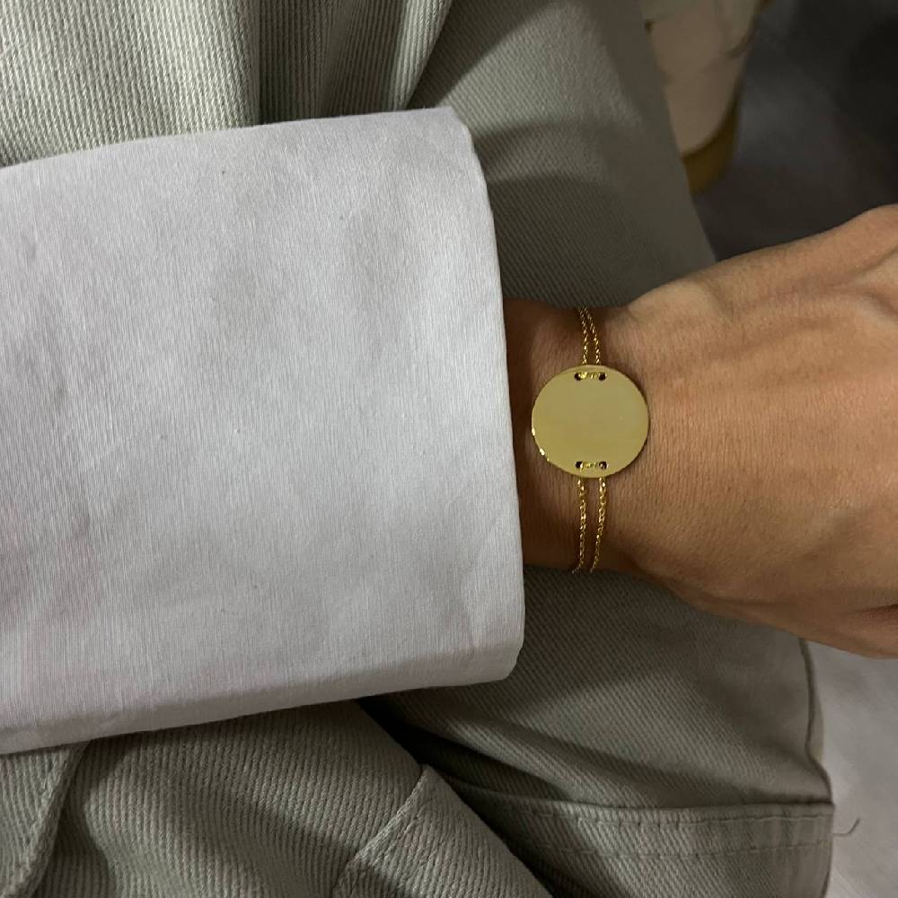 Kardelen Plättchen Gravurarmband - 925 SILBER