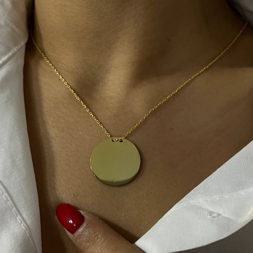 Kardelen Plättchen Gravurkette - 925 SILBER