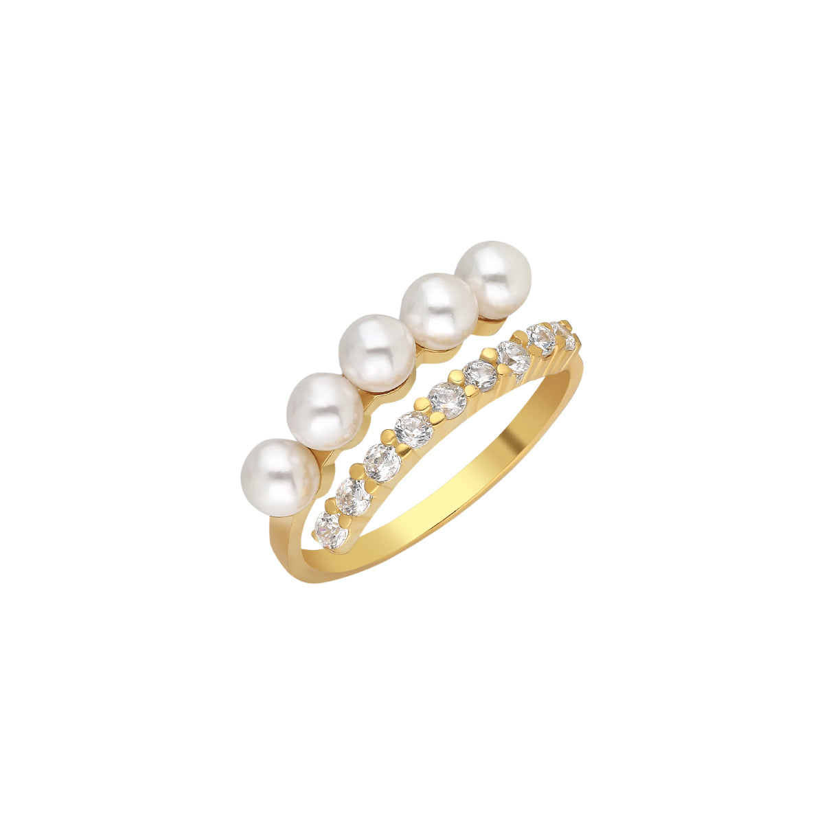 Kardelen Pointed Pearl Zirconia Ring - 925 SILBER