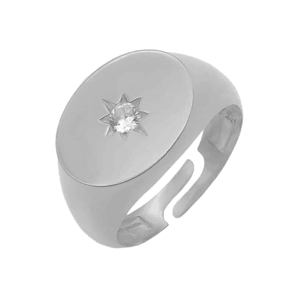 Kardelen Pole Star Solitaire Ring - 925 SILBER