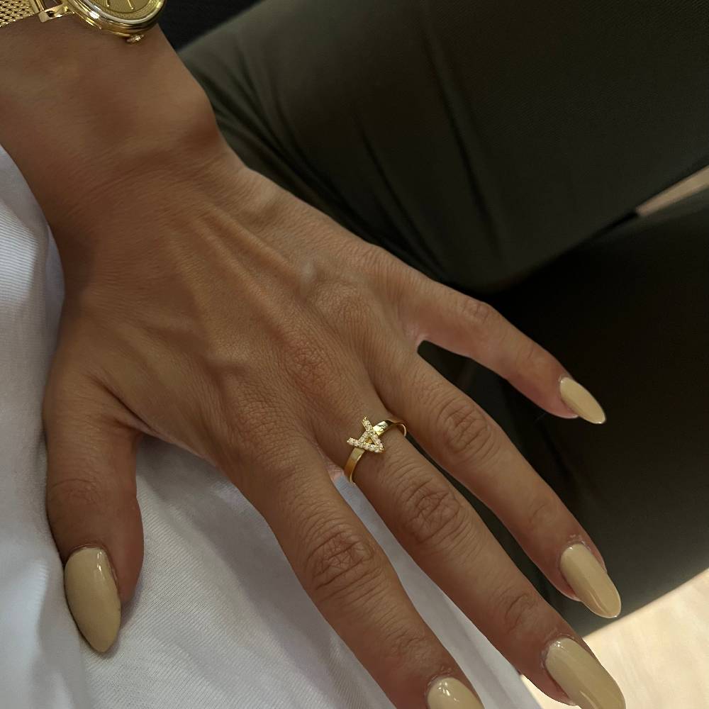 Kardelen Prague Zirkonia Stone Ring - 925 SILBER