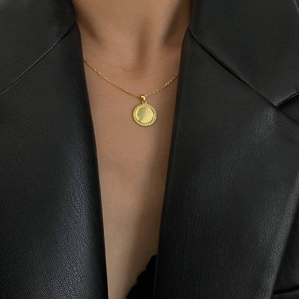 Kardelen Round Gravurkette - 925 SILBER