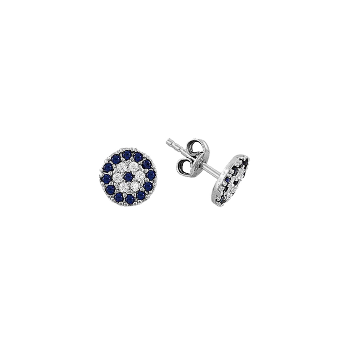 Kardelen Round Nazar Eye Stud Ohrring - 925 SILBER