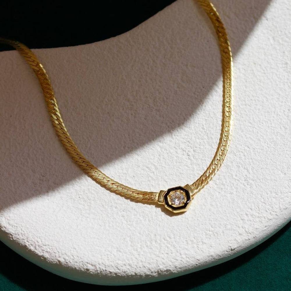 Kardelen SNAKE BIG ZIRKONIA KETTE - 925 SILBER