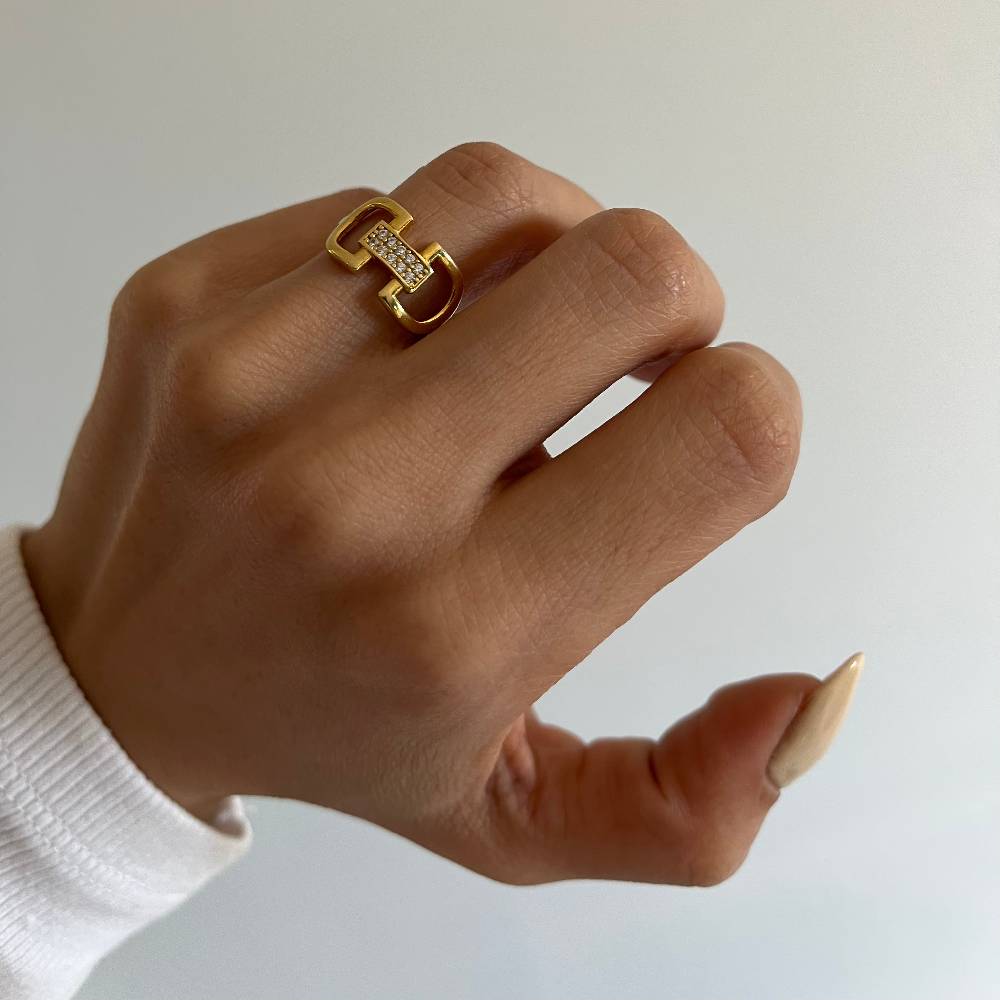 Kardelen Sperren Chain Ring - 925 SILBER