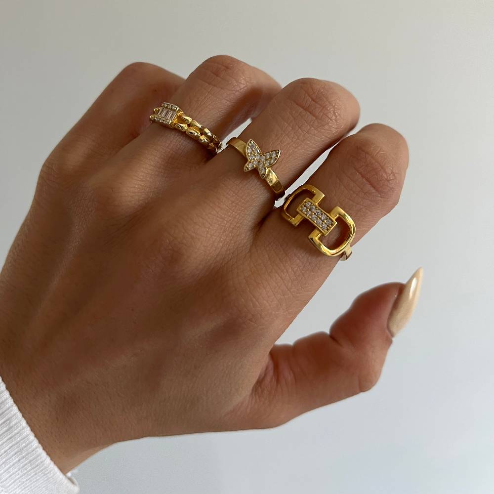 Kardelen Sperren Chain Ring - 925 SILBER