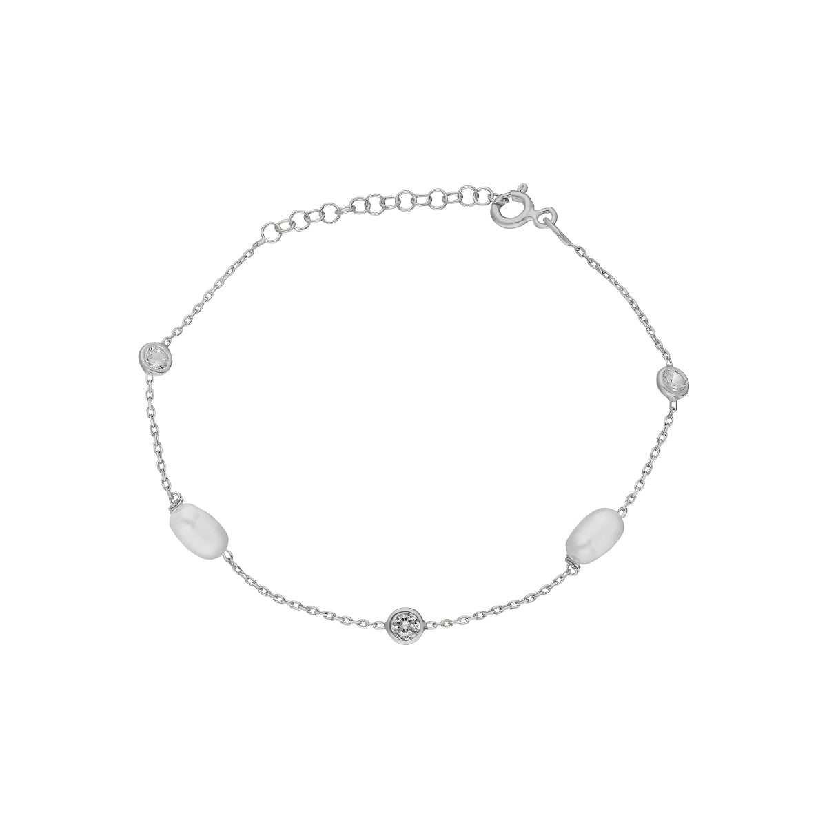 Kardelen Stein Armkette Mit Perlen - 925 SILBER