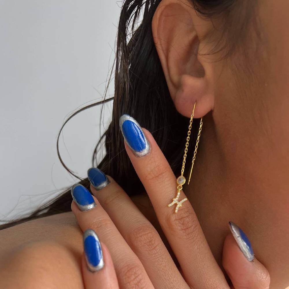 Kardelen STERNZEICHEN HÄNGEND OHRRINGE - 925 SILBER