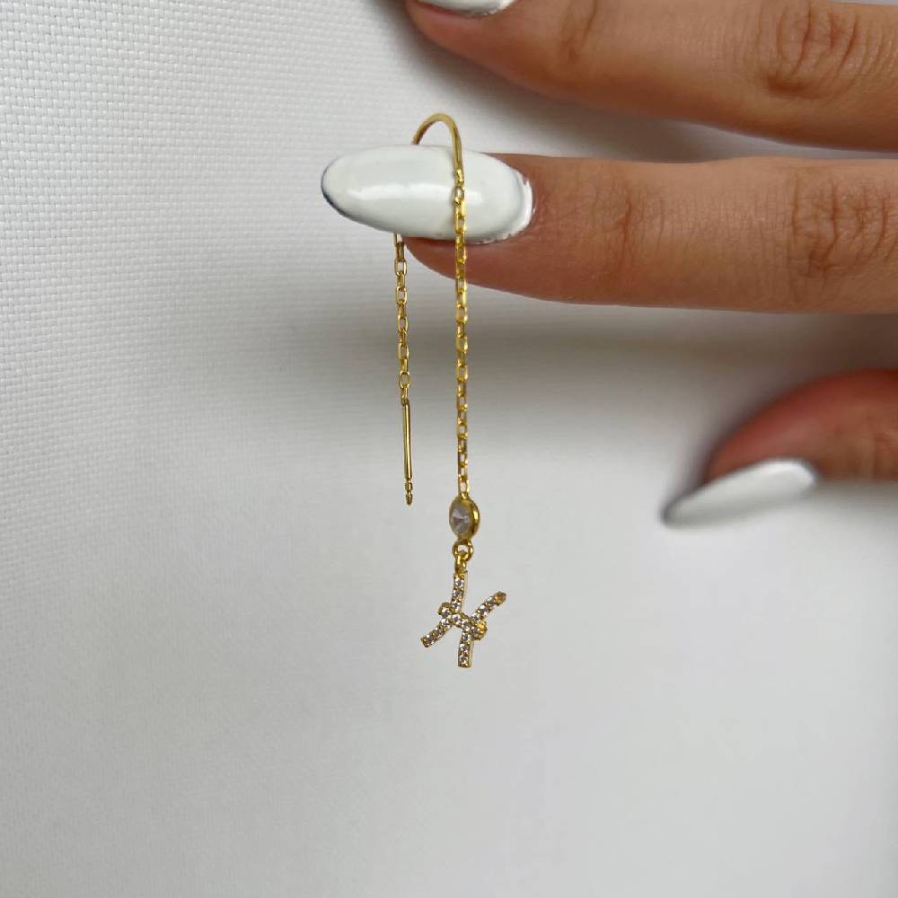 Kardelen STERNZEICHEN HÄNGEND OHRRINGE - 925 SILBER