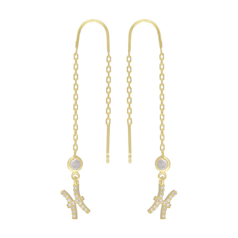 Kardelen STERNZEICHEN HÄNGEND OHRRINGE - 925 SILBER