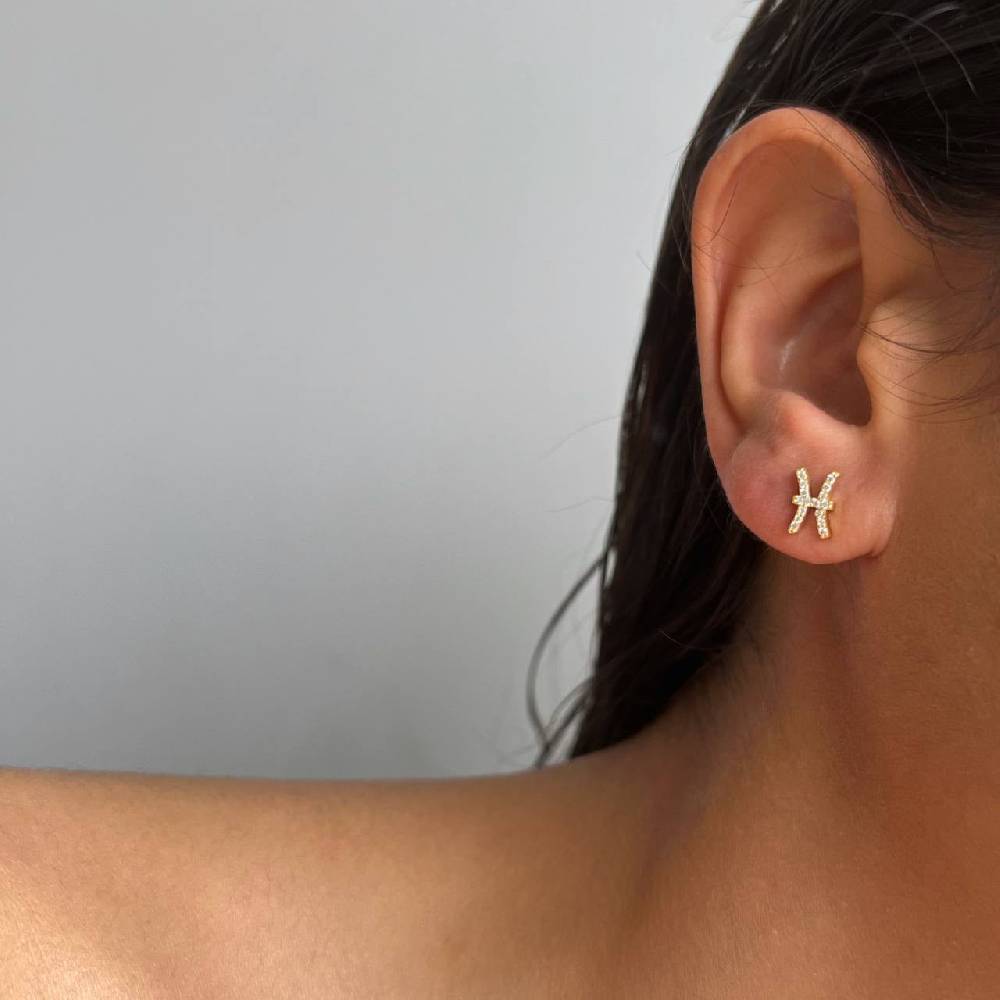 Kardelen STERNZEICHEN OHRTSECKER - 925 SILBER