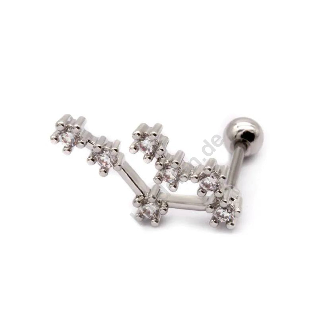 Kardelen STERNZEICHEN ZIRKONIA PIERCING - 925 SILBER