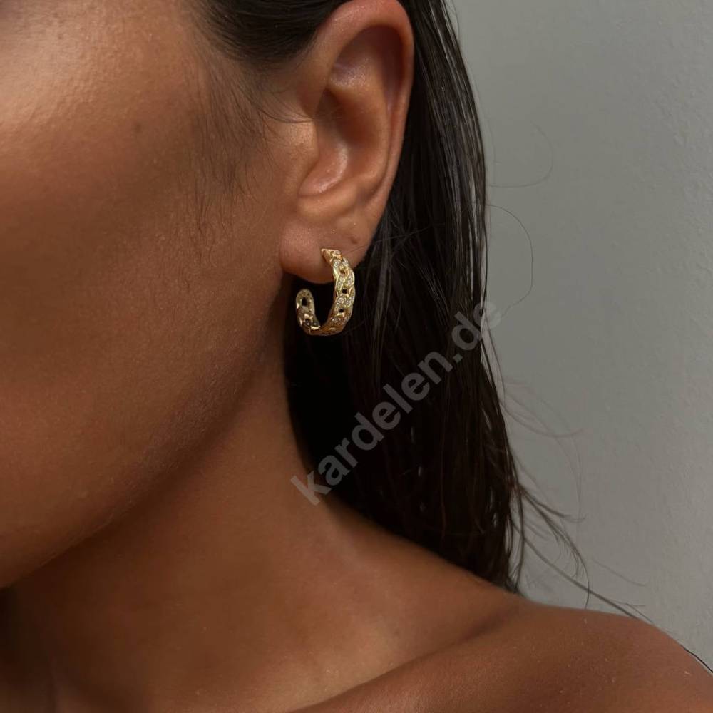 Kardelen Stoned Cuban Ohrring - 925 SILBER