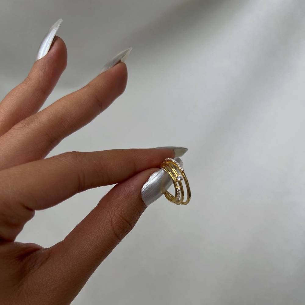 Kardelen Trois Rayons Ohrring - 925 SILBER