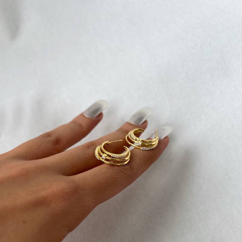 Kardelen Trois Rayons Ohrring - 925 SILBER