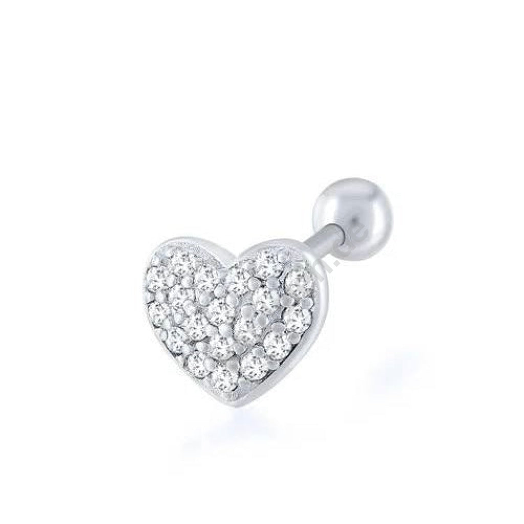 Kardelen VOLLER HERZ ZIRKONIA PIERCING - 925 SILBER
