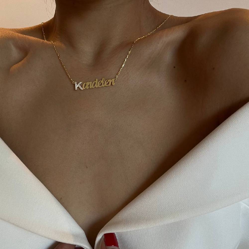 Kardelen Waagerechte Namenskette - 925 SILBER