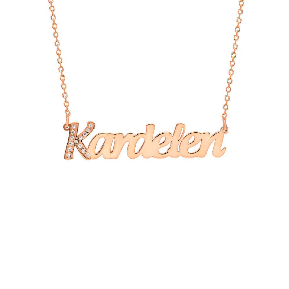 Kardelen Waagerechte Namenskette - 925 SILBER