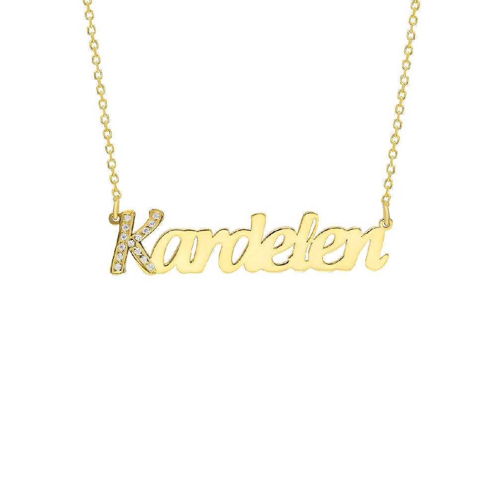 Kardelen Waagerechte Namenskette - 925 SILBER