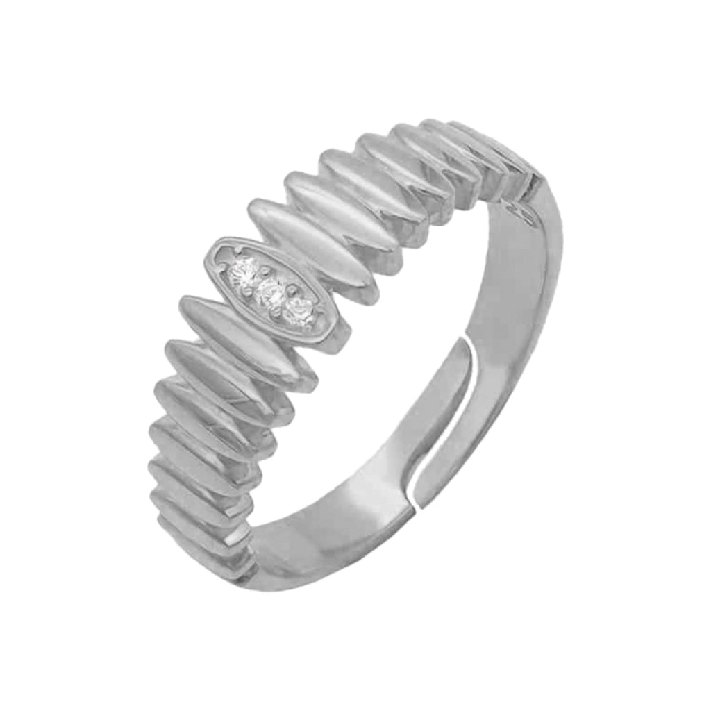 Kardelen Wave Design Zirkonia Ring - 925 SILBER