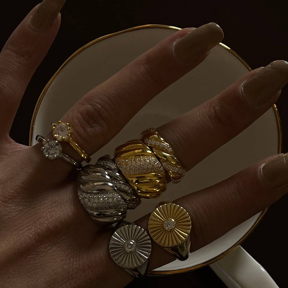 Kardelen Wave Zirconia Ring - 925 SILBER