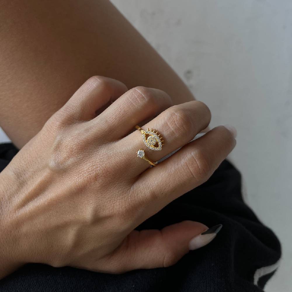 Kardelen Zirconia Eye Ring - 925 SILBER