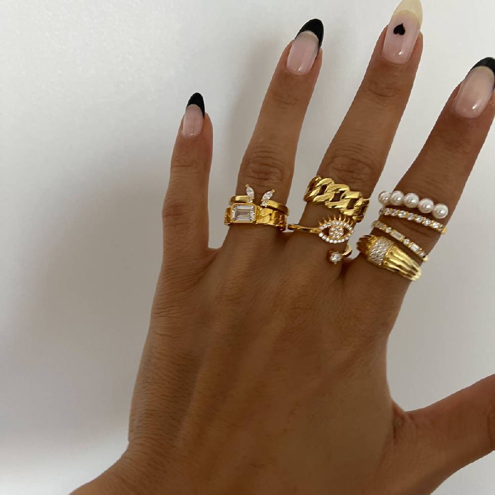 Kardelen Zirconia Eye Ring - 925 SILBER