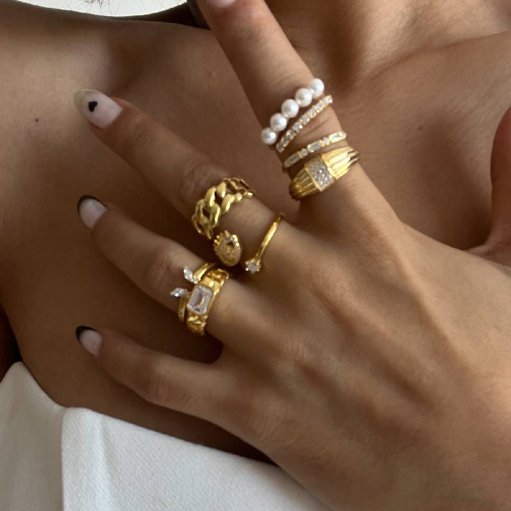 Kardelen Zirkonia Rund Ring - 925 SILBER