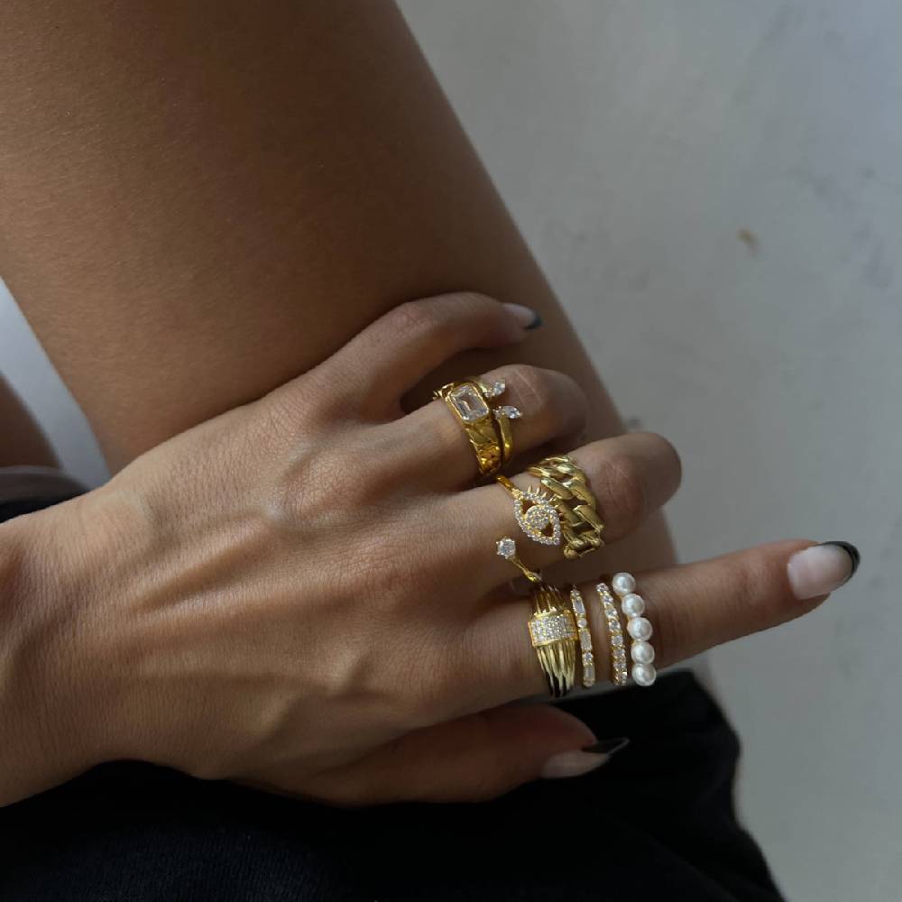 Kardelen Zirkonia Rund Ring - 925 SILBER