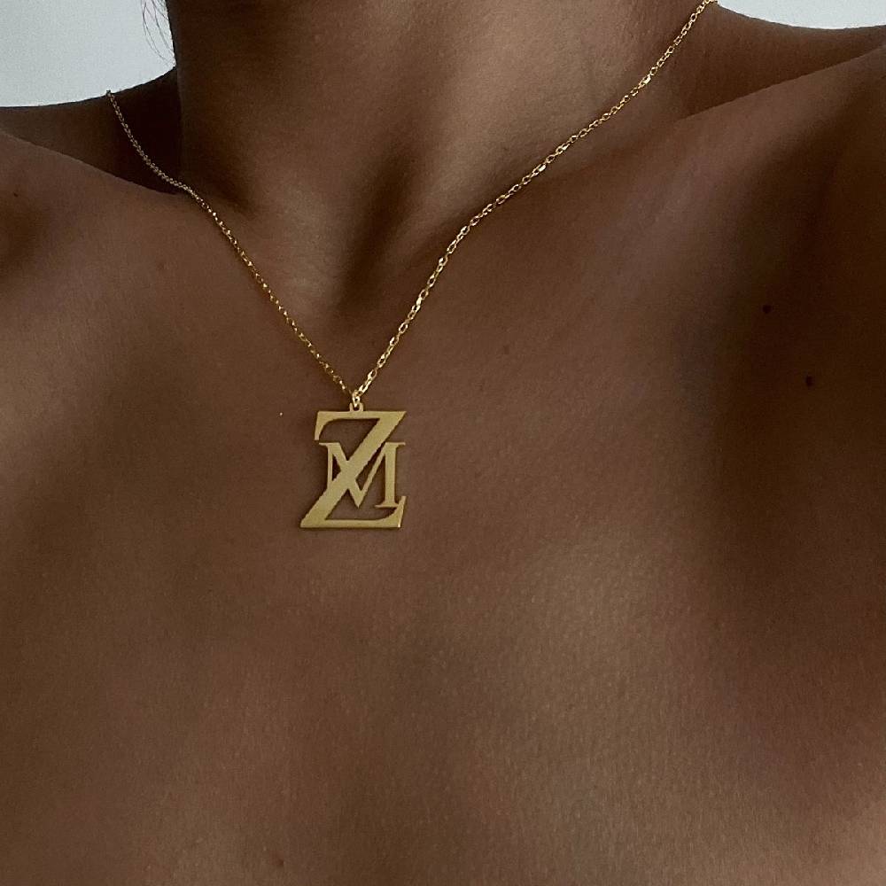 Kardelen ZWEIER BUCHSTABEN HALSKETTE - 925 SILBER