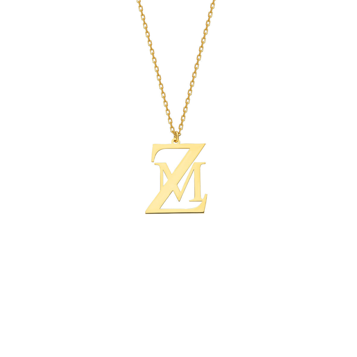 Kardelen ZWEIER BUCHSTABEN HALSKETTE - 925 SILBER