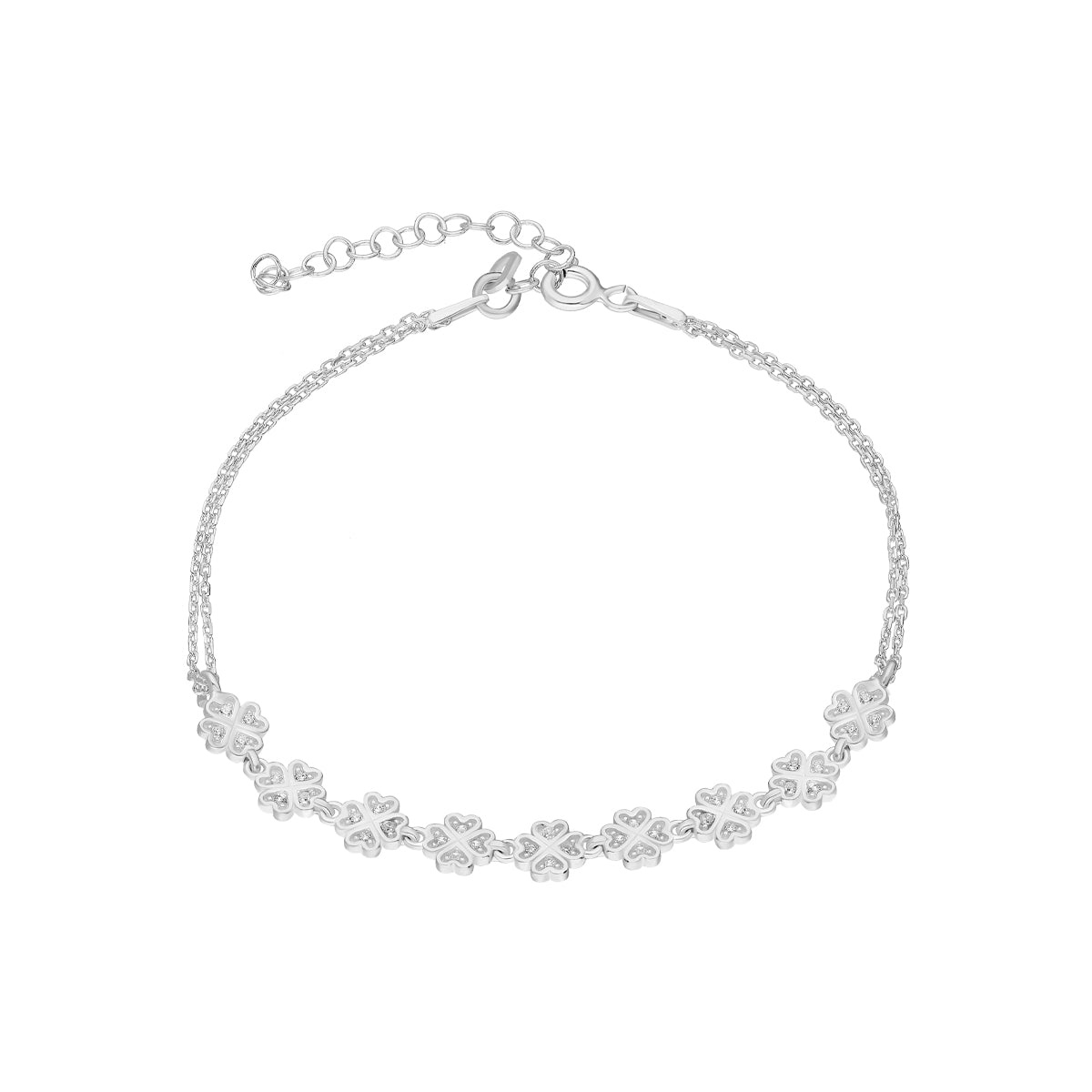 Kardelen Kleeblatt Armkette Mit Zirkonia - 925 SILBER