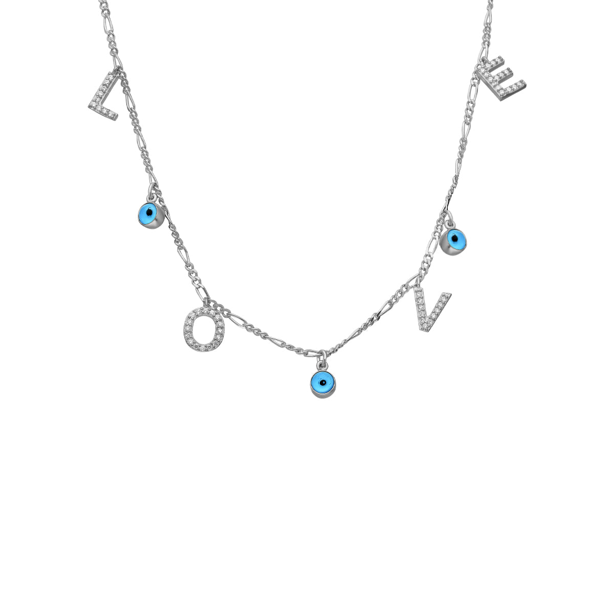 Kardelen Namenskette Mit Buchstaben Und Nazar - 925 SILBER
