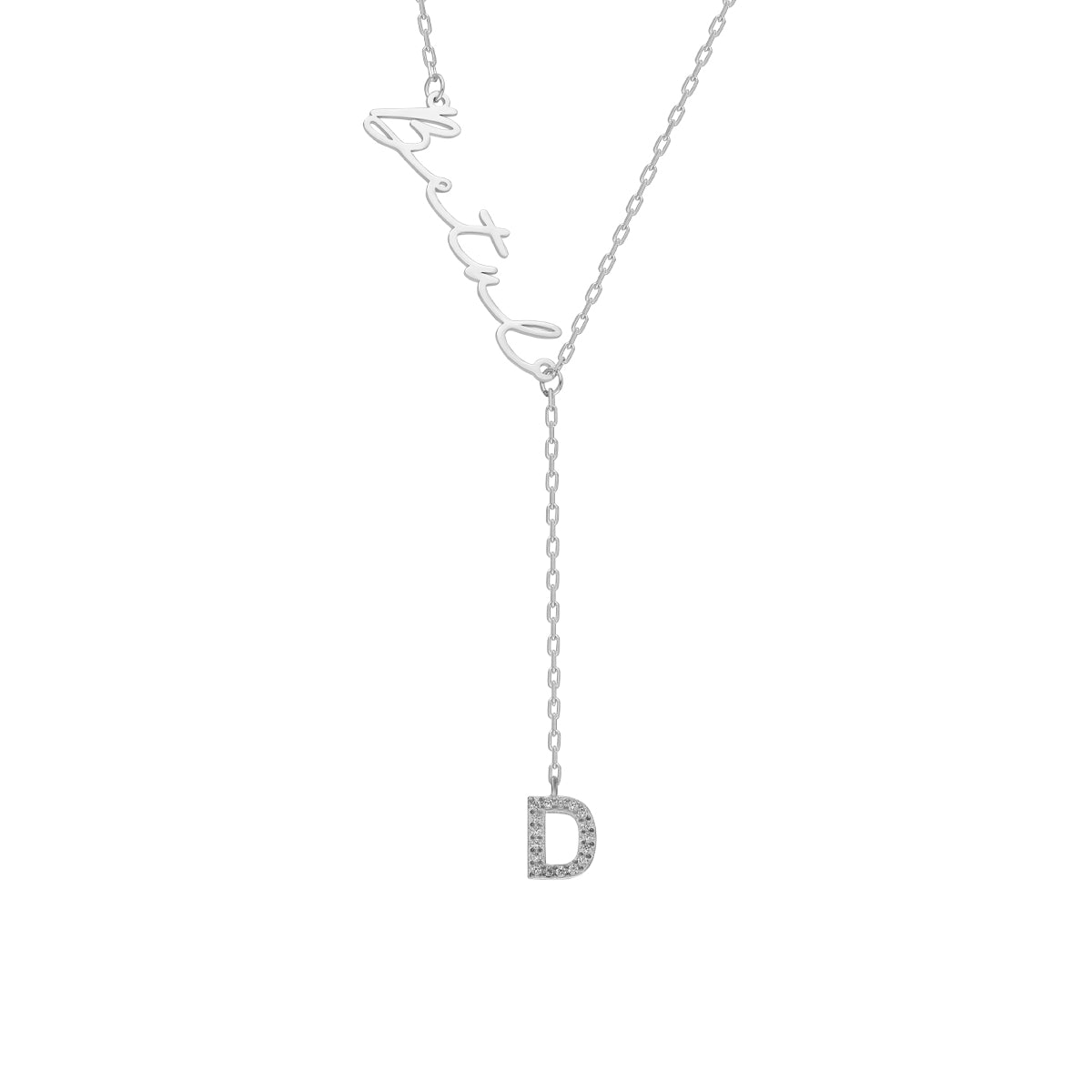 Kardelen Namenskette Y Mit Zirkonia Buchstabe - 925 SILBER