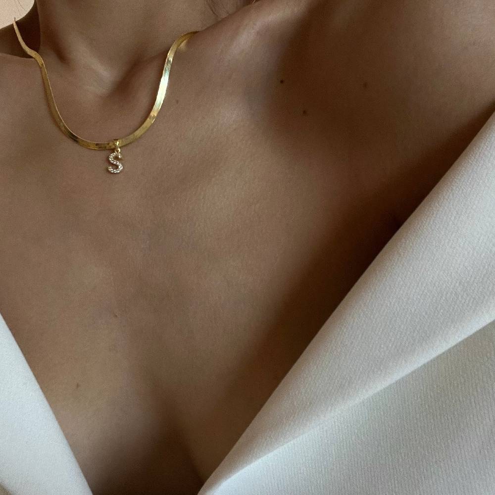 Kardelen Schlangen Buchstaben Halskette II - 925 SILBER