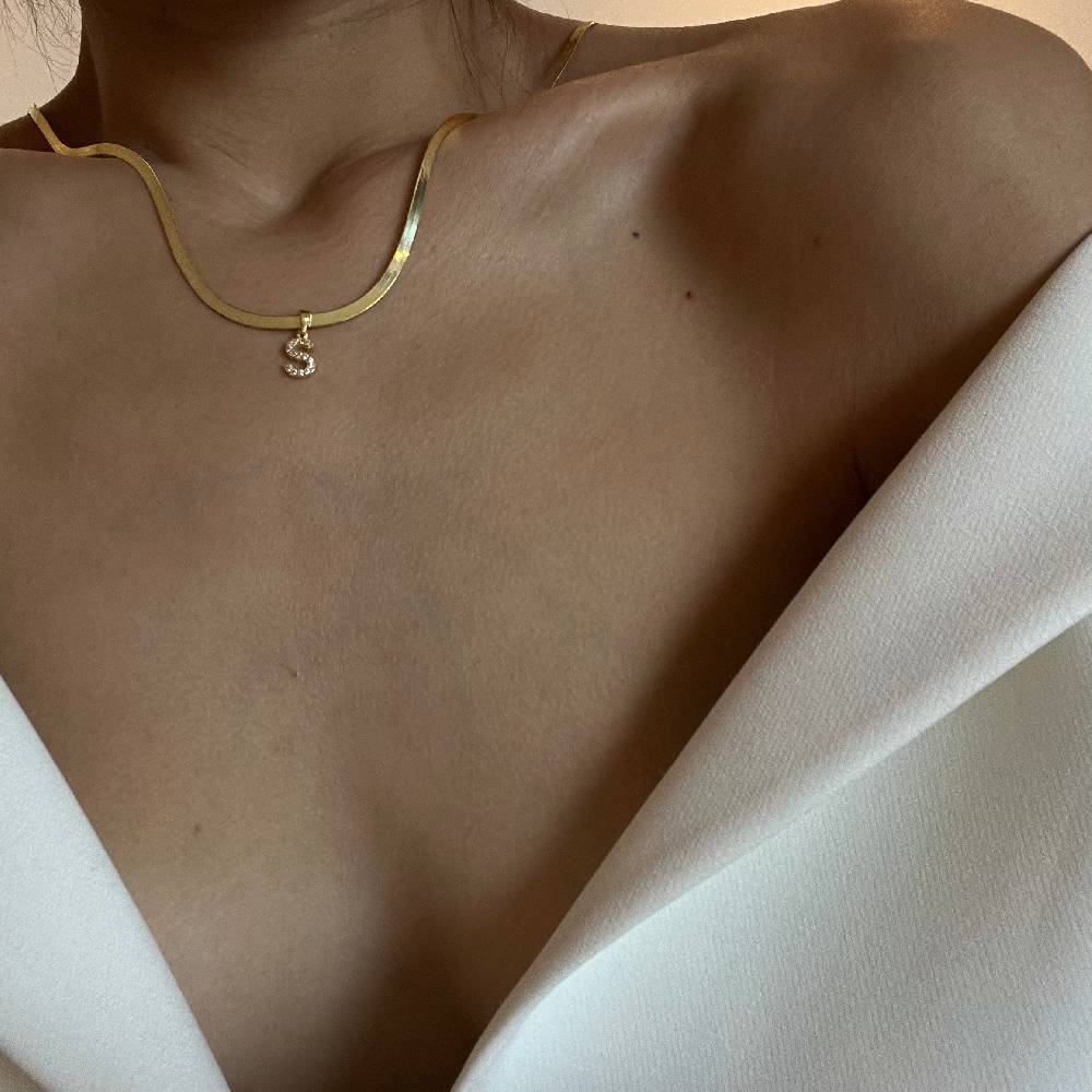 Kardelen Schlangen Buchstaben Halskette II - 925 SILBER