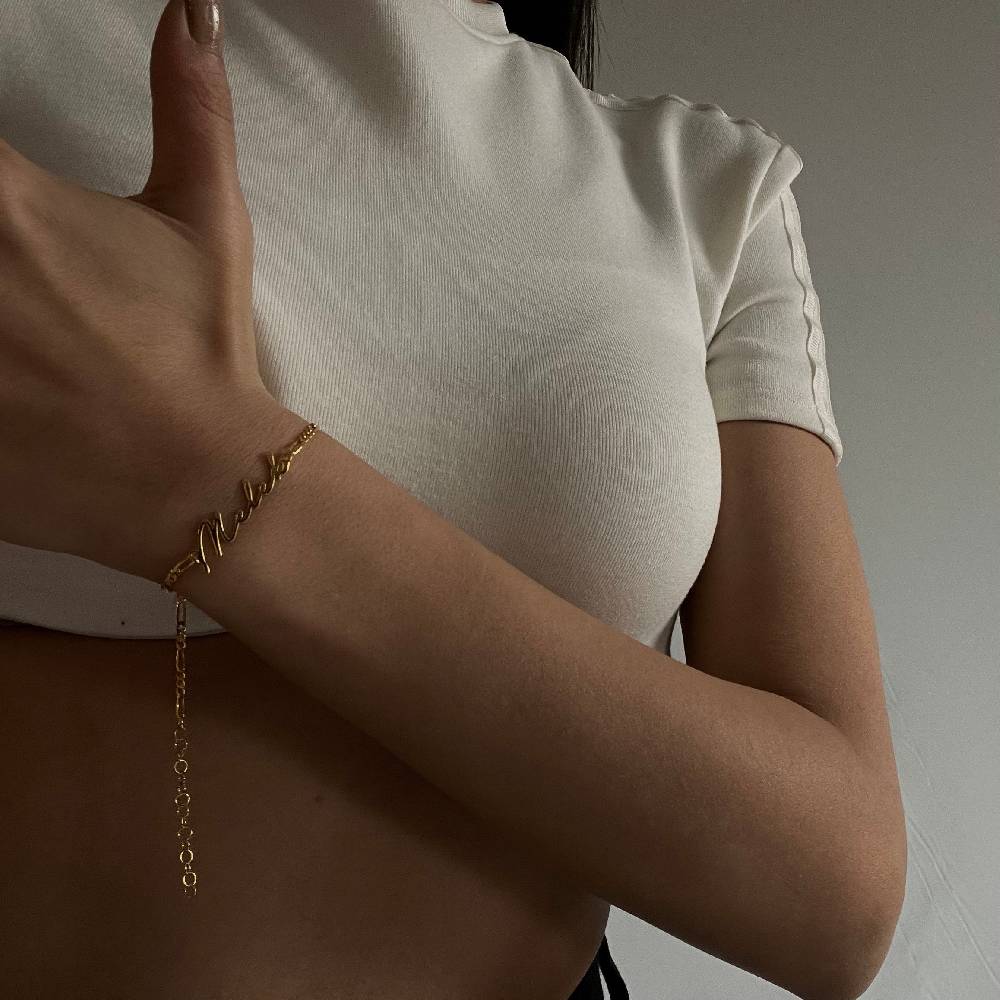 Kardelen Signatur Namens Armkette Figaro - 925 SILBER