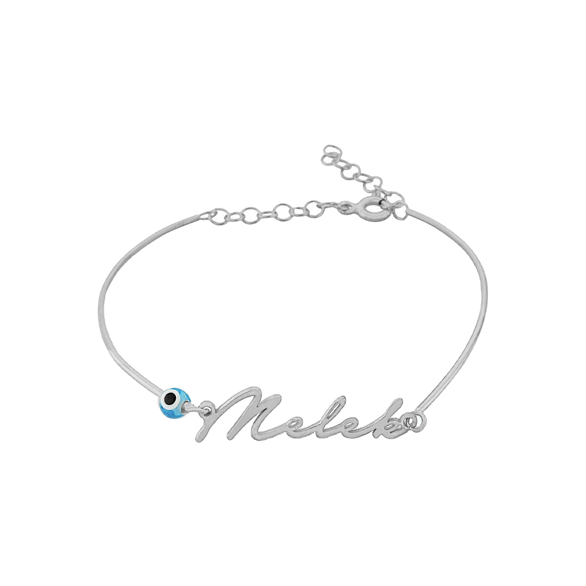 Kardelen Signatur Namens Armreif Mit Nazar Auge - 925 SILBER