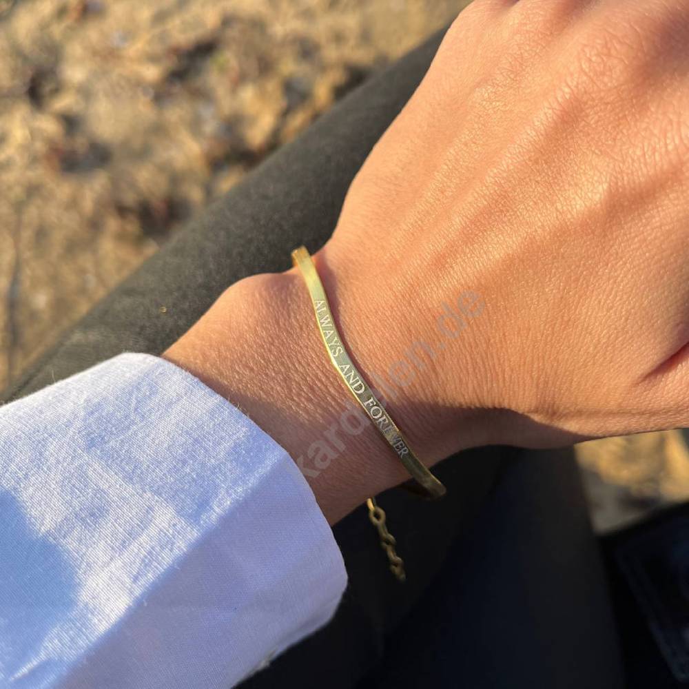 Kardelen SNAKE CHAIN GRAVUR ARMBAND FOR HER - 925 SILBER