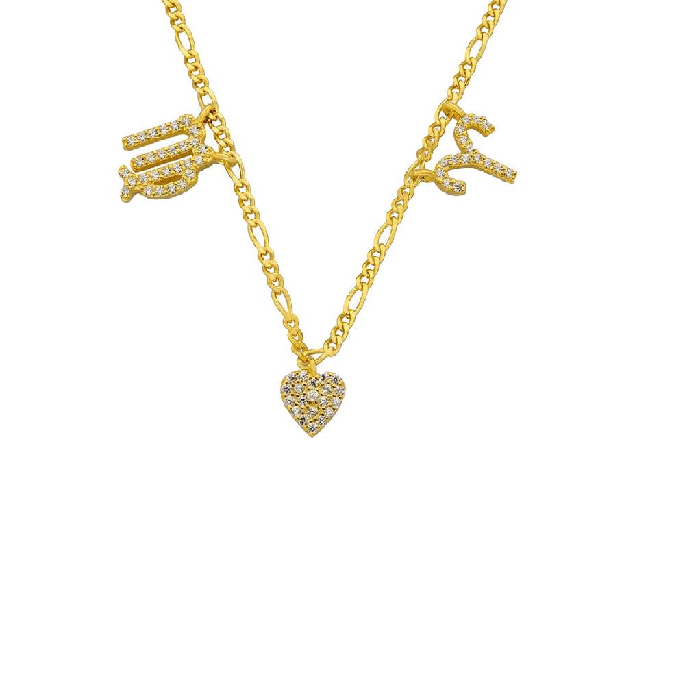 Kardelen Sternzeichen Partner Kette mit Herz - 925 SILBER