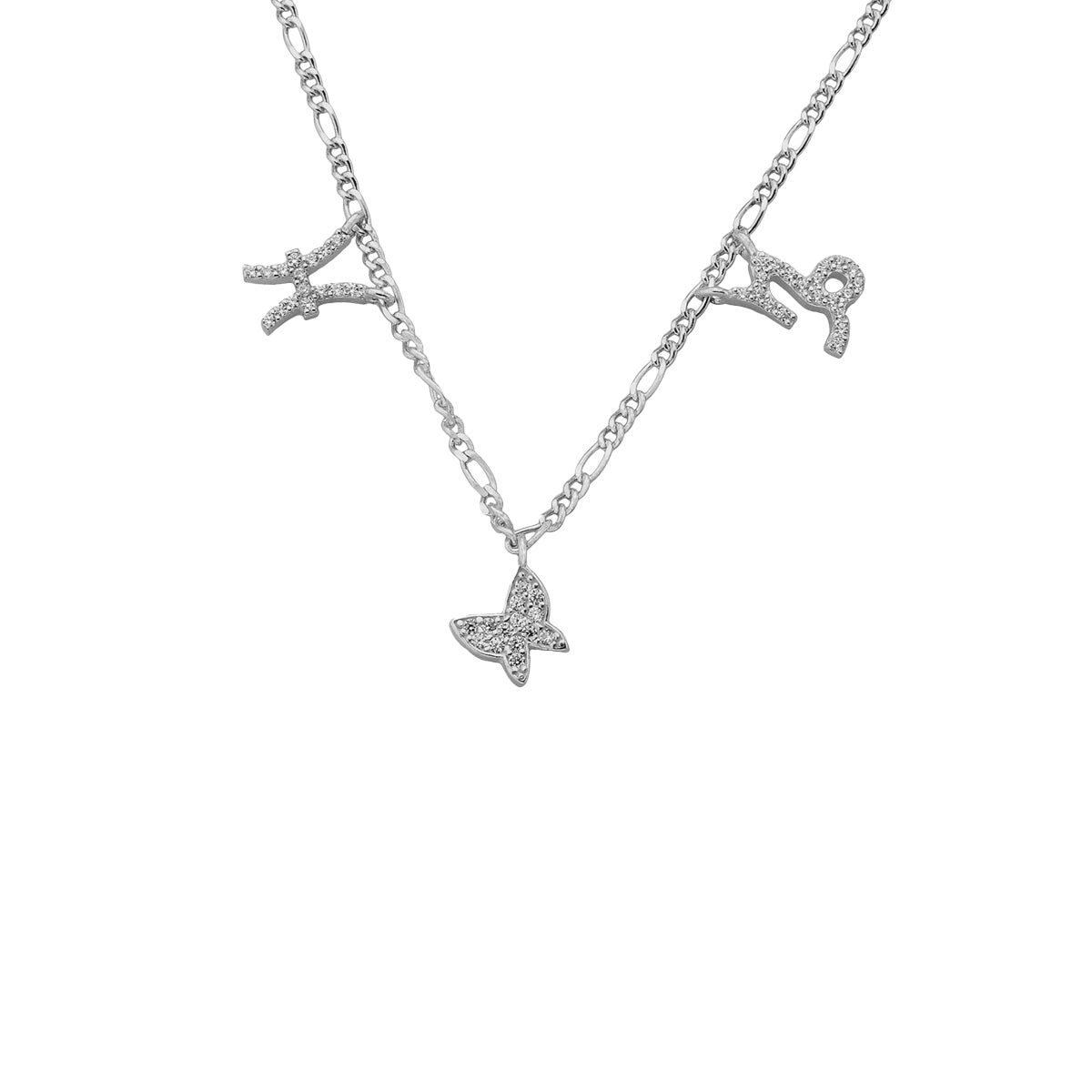 Kardelen Sternzeichen Partner Kette Mit Schmetterling - 925 SILBER