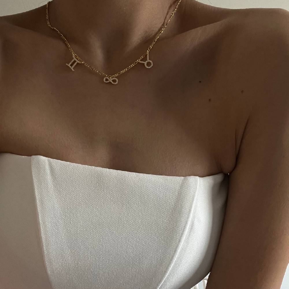 Kardelen Sternzeichen Partner Kette Mit Unendlichkeitssymbol - 925 SILBER