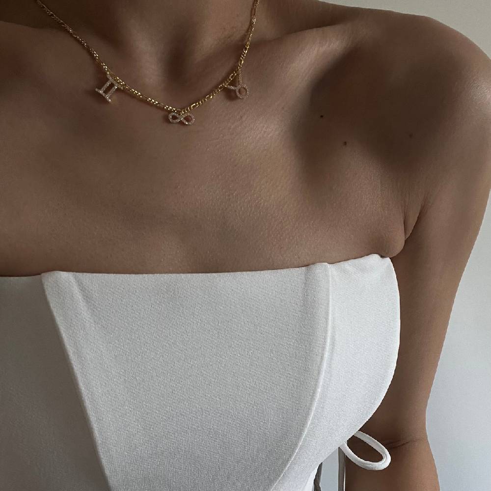 Kardelen Sternzeichen Partner Kette Mit Unendlichkeitssymbol - 925 SILBER